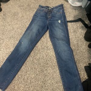 Madewell front button cropped jeans